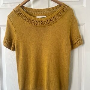 Anthropologie Mustard Yellow Knit Sweater